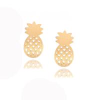 Zinc Alloy Stud Earring Pineapple plated for woman 10mm Sold By Pair
