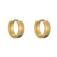 Brass Huggie Hoop Earring plated Unisex golden Sold By Pair
