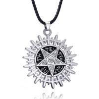 Tibetan Style Jewelry Necklace, plated, Unisex & with star pattern, more colors for choice, 36x36mm, Length:Approx 17.72 Inch, Sold By PC