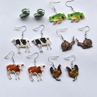 Acrylic Jewelry Earring with Zinc Alloy Animal plated & for woman Sold By Pair