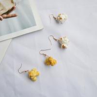 Resin Earring with Zinc Alloy Popcorn for woman 40mm Sold By Pair