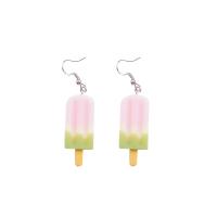 Resin Earring with Zinc Alloy Ice Cream & for woman Sold By Pair