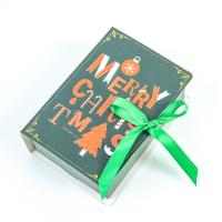 Papier Verpackung Geschenk-Box, Buch, Drucken, Weihnachts-Design & unterschiedliche Farbe und Muster für die Wahl, 80x45x120mm, verkauft von PC