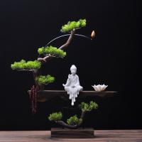 Backflow Incense Burner, White Porcelain, with Cedar, plated, durable & different styles for choice, more colors for choice, 470x480x85mm, Sold By PC