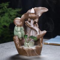Backflow Incense Burner, Porcelain, plated, for home and office & durable, more colors for choice, 105x90x150mm, Sold By PC