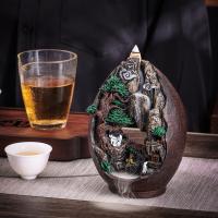 Backflow Incense Burner, Resin, plated, for home and office & durable, 121x99x172mm, Sold By PC