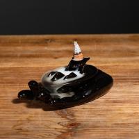 Backflow Incense Burner, Porcelain, plated, for home and office & durable, 170x95x70mm, Sold By PC