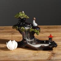 Backflow Incense Burner, Purple Clay, plated, for home and office & durable, 240x165x85mm, Sold By PC