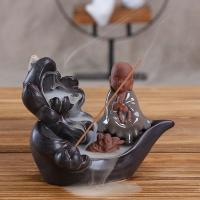 Backflow Incense Burner, Porcelain, plated, for home and office & durable & different styles for choice, more colors for choice, 150x120mm, Sold By PC