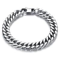 Stainless Steel Bracelet, polished, different size for choice & curb chain & for man, original color, Sold By PC