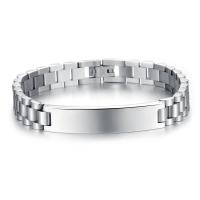 Stainless Steel Bracelet, stoving varnish, for man, original color, 43x10mm, Length:8.26 Inch, Sold By PC