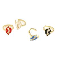 Fashion Earring Cuff and Wraps, Brass, Lip, for woman & enamel, more colors for choice, 12x12mm, Sold By Pair
