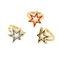 Fashion Earring Cuff and Wraps Brass Star for woman & enamel Sold By Pair