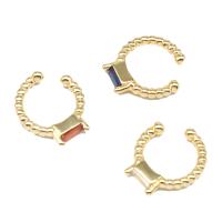 Trendy ear cuffs, Messing, micro pave zirconia & voor vrouw, meer kleuren voor de keuze, 13x12x2mm, Verkocht door pair