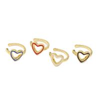 Fashion Earring Cuff and Wraps, Brass, Heart, for woman & enamel, more colors for choice, 12x8mm, Sold By Pair