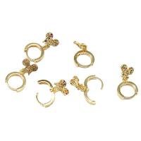Huggie Hoop Drop Earring Brass Bike micro pave cubic zirconia & for woman golden Sold By Pair