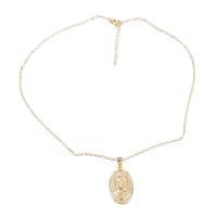 Brass Necklace, with 1.73 extender chain, fashion jewelry & for woman & with rhinestone, Length:16.81 Inch, Sold By PC