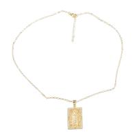 Brass Necklace, with 1.88 extender chain, fashion jewelry & for woman & with rhinestone, golden, Length:16.88 Inch, Sold By PC