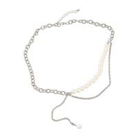 Collar de Aleación de Zinc, con Perlas de plástico ABS, con 2.24 extender cadena, Joyería & para mujer, longitud:18.22 Inch, Vendido por UD