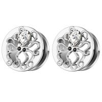 Piercing Tunnel, Stainless Steel, Octopus, plated, Unisex & different size for choice, silver color, Sold By PC