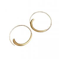 Brass Hoop Earring, Geometrical Pattern, gold color plated, for woman, golden, nickel, lead & cadmium free, 40x40mm, Sold By Pair