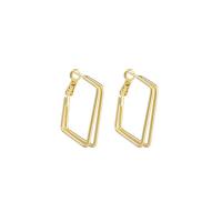Brass Hoop Earring, Rhombus, plated, for woman, more colors for choice, nickel, lead & cadmium free, 30x30mm, Sold By Pair