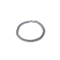 Titanium Steel Bracelet & Bangle, polished, Unisex & different size for choice & curb chain, silver color, 8mm, Length:Approx 18 cm, Sold By PC