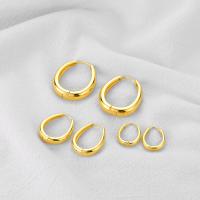 Brass Huggie Hoop Earring, plated, for woman, more colors for choice, Sold By Pair