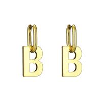 Brass Leverback Earring Letter B plated Unisex Sold By Pair