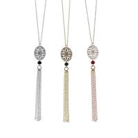 Fashion Fringe Necklace Brass with Natural Stone Tassel real gold plated for woman Length 42 cm Sold By PC