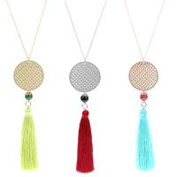 Fashion Fringe Necklace, Brass, plated, for woman, more colors for choice, Length:63 cm, Sold By PC