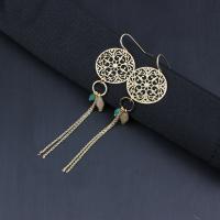 Fashion Fringe Earrings, Brass, plated, for woman & hollow, more colors for choice, 82mm, Sold By Pair