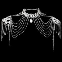 aleación de zinc Cadenas de hombro, chapado, para mujer & con diamantes de imitación, 21cm,3cm, Vendido por UD