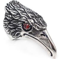 Titanium Steel Finger Ring, eagle, Unisex & different size for choice & blacken, red, Sold By PC