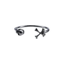 Stainless Steel Cuff fingerring, Skull, Salve, Justerbar & Unisex, 12mm,23mm, Solgt af PC