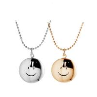 Fashion Locket Necklace Brass with 1.97inch extender chain Smiling Face plated for woman nickel lead & cadmium free Length 15.75 Inch Sold By PC