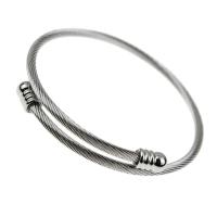 Stainless Steel Cuff Bangle, Unisex, silver color, 60x3mm, Sold By PC