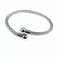 нержавеющая сталь браслет-манжеты, Мужская, серебряный, 75x5mm, продается PC