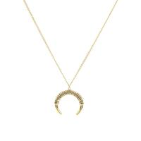 Stainless Steel Jewelry Necklace, Moon, plated, Unisex, more colors for choice, 27x24mm, Length:42 cm, Sold By PC