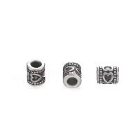 Perline in acciaio inox, Tubo, Ungere, DIY & con motivo a cuore, argento, 8.10x10.10mm, Venduto da PC