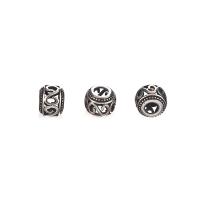 Stainless Steel Beads, Round, anoint, DIY & hollow, silver color, 8.50x11mm, Sold By PC