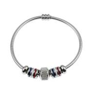 Stainless Steel Bangle, Unisex & enamel, silver color, 60x3mm, Sold By PC