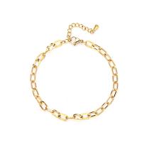 Bijoux bracelet en acier inoxydable, Placage, chaîne ovale & pour femme, plus de couleurs à choisir, Longueur:19 cm, Vendu par PC