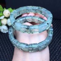 quartz rutile bracelet, unisexe, vert, 12x12mm, Longueur:15 pouce, Vendu par PC