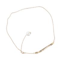 Naszyjnik z pereł z tworzyw sztucznych, Stop cynku, ze Tworzywa ABS perła, Powlekane, biżuteria moda & dla kobiety, złoty, długość 20.15 cal, sprzedane przez PC