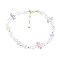 Resin Necklace Zinc Alloy with Alloy & Resin with 3.18 extender chain Candy fashion jewelry & for woman multi-colored Sold Per 16.02 Inch Strand