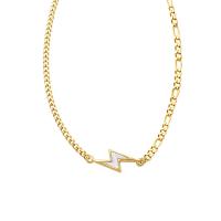 Titanstahl Halskette, mit Verlängerungskettchen von 5cm, Leuchtzeichen, plattiert, Kandare Kette & für Frau & Emaille, keine, 3x25x7mm, Länge:ca. 40 cm, verkauft von PC
