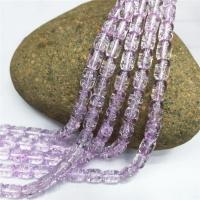 Crystal Beads, Drum, polished, crackle, Light Amethyst AB, 8x12mm, Sold Per 38 cm Strand