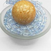 Perles cristal, tambour, poli, craquelure, Saphir pâle AB, 8x12mm, Vendu par 38 cm brin