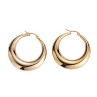 Stainless Steel Hoop Earring 316L Stainless Steel 18K gold plated & for woman Sold By Pair